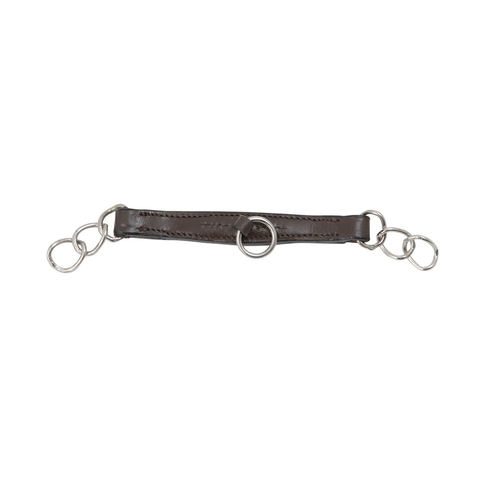 Shires Blenheim Leather Curb Chain (Full, Brown)