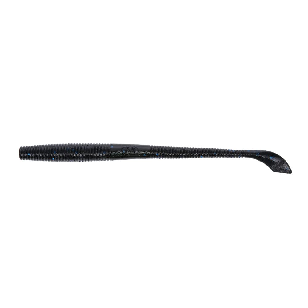 Yamamoto 5" Kut Tail Worm - Realistic Easy-to-Use Soft Plastic Fishing Lure Baits - 10 Pack, Black with Large Blue
