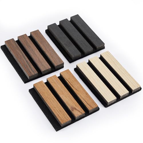 Samples 4-Pack 6" x 4.5" Acoustic Wood Slat Panels