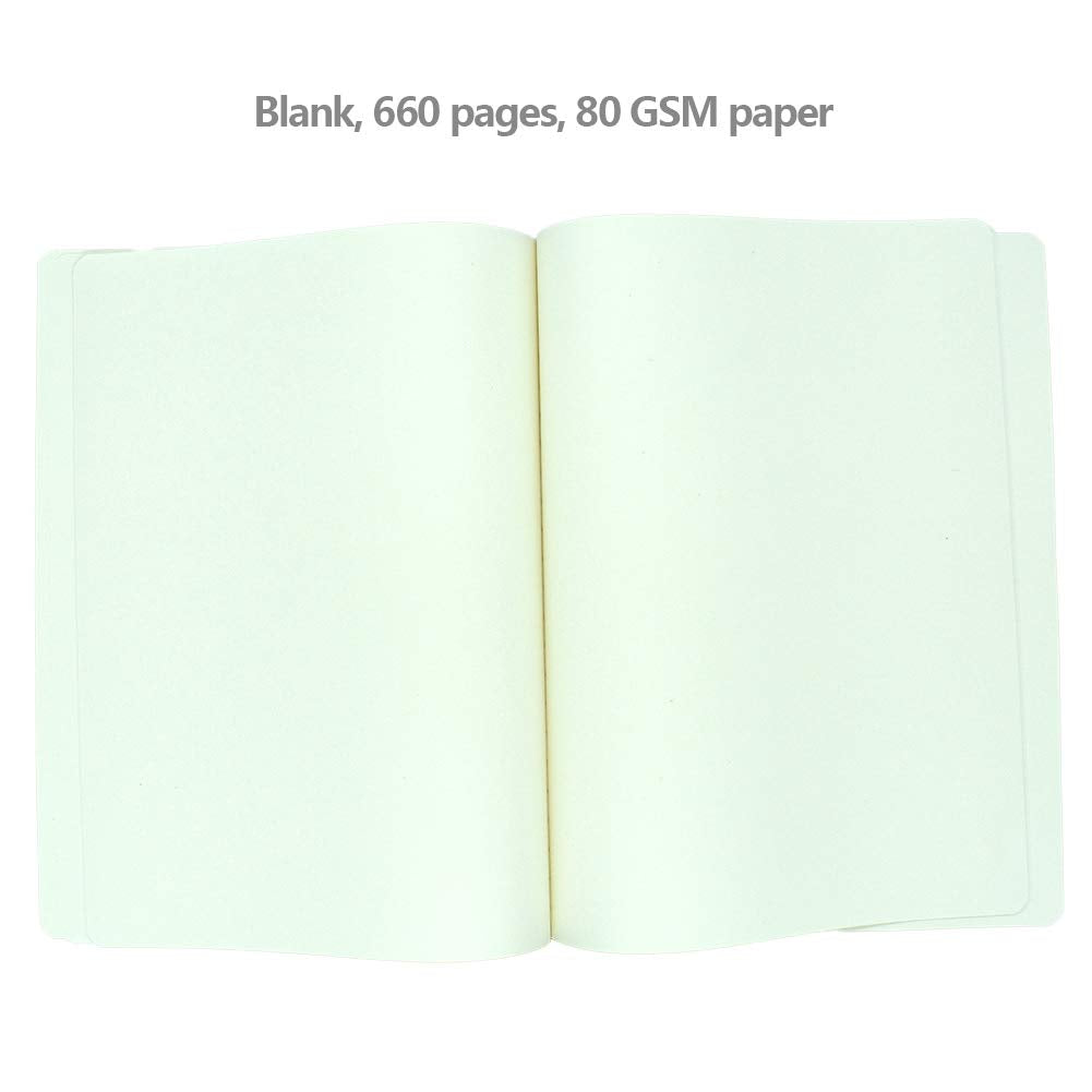 Notebook, Waterproof PU Leather Journal, Blank Pages Super Thick Hardcover Executive Notebooks, A4 A5 A6 Notebook for Home School Office Business, 660 Pages(Blue,Size:A6)