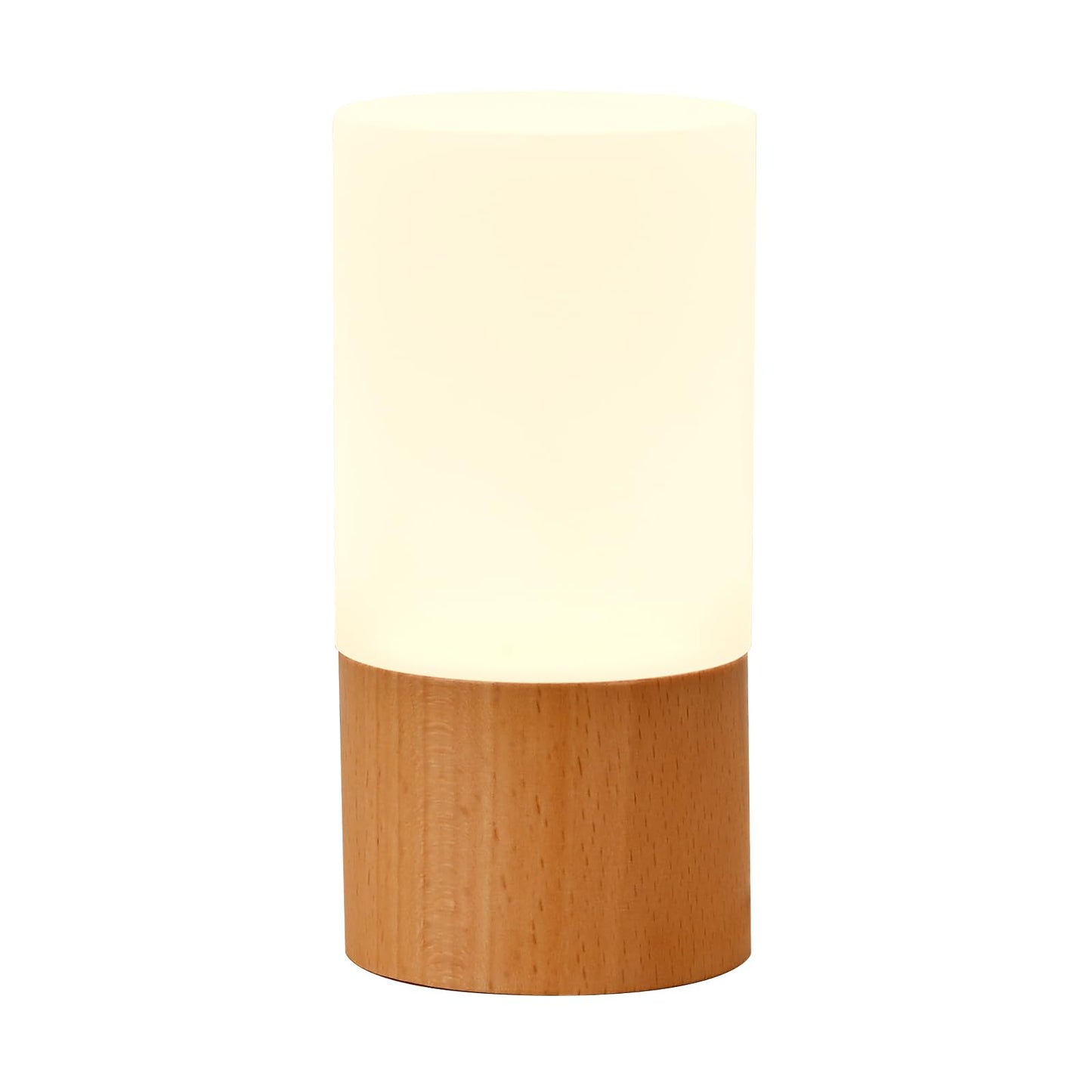 YIEONSHION Creative Wooden LED Desk Lamp, Dimmable Bedside Night Light for Bedroom, Warm Ambient Lighting Table Lamp, Modern Home Décor Accent Light, Unique Housewarming Gift