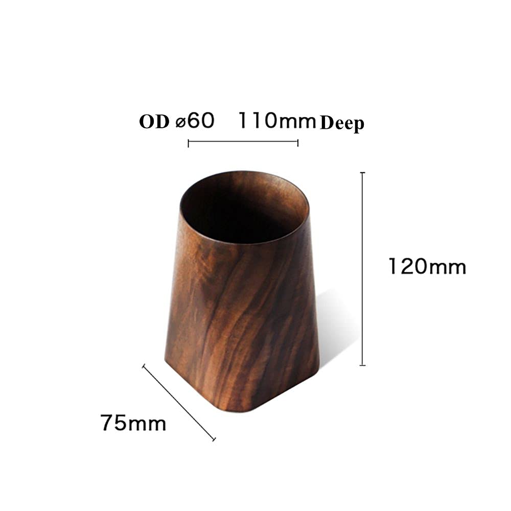 Durable Whole Piece Black Walnut Pencil Wood Pen Holder Wooden Desktop Pencil Cup Office Supplies Organizer Caddy Stand, 75x75x120mm