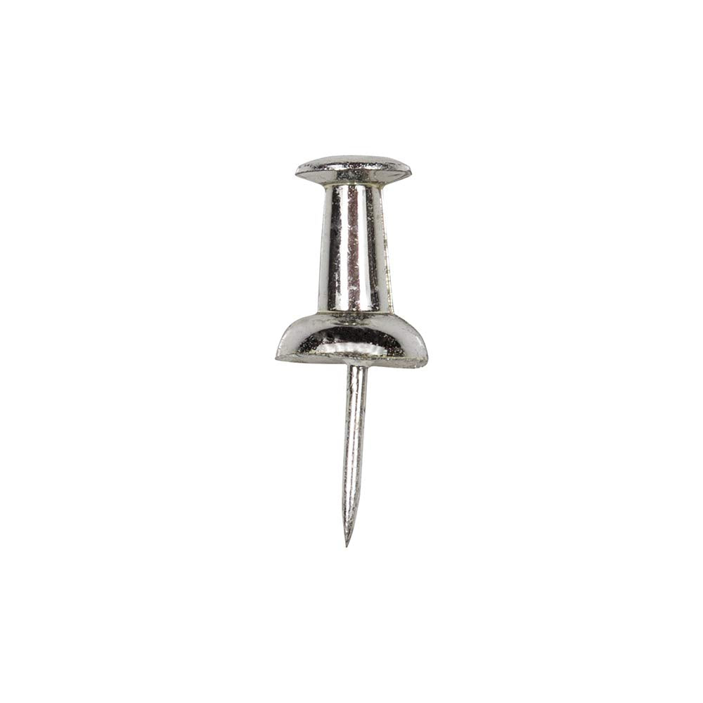 JAM PAPER Colorful Push Pins - Silver Pushpins - 100/Pack