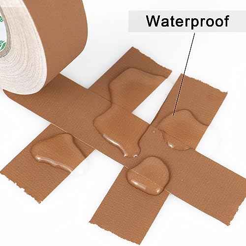 BOMEI PACK Brown Gaffer Tape, Matte Non-Reflective, 1inch x 30yds No Residue Hand Tear Self-Adhesive Gaffer Tape for Labeling, Cable, Stage, Photo Studio, Painters and Duct Repair, 1 Pack