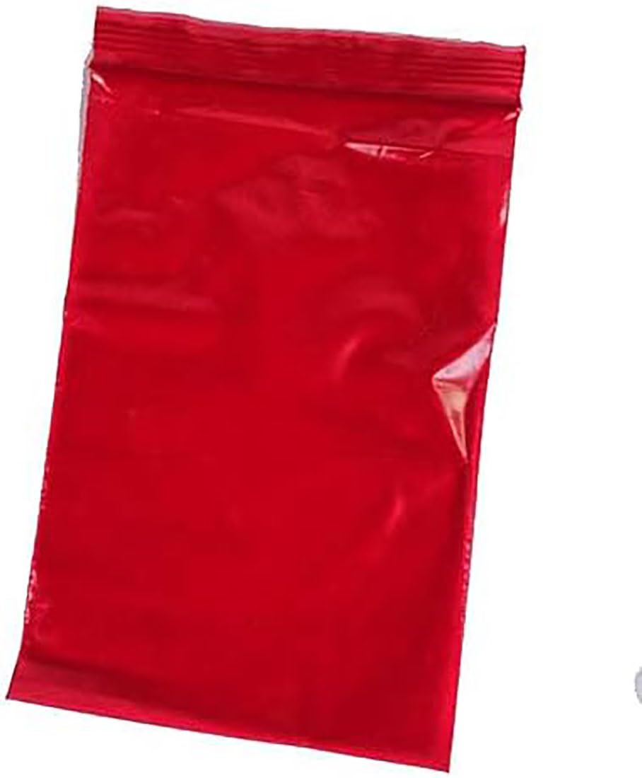 uGems 4" x 6" Red Resealable Plastic Storage Bags – 100 Pack of Opaque Reclosable Bags for Privacy, Light Protection, Food Storage, Crafts, Medicines, and Office Supplies