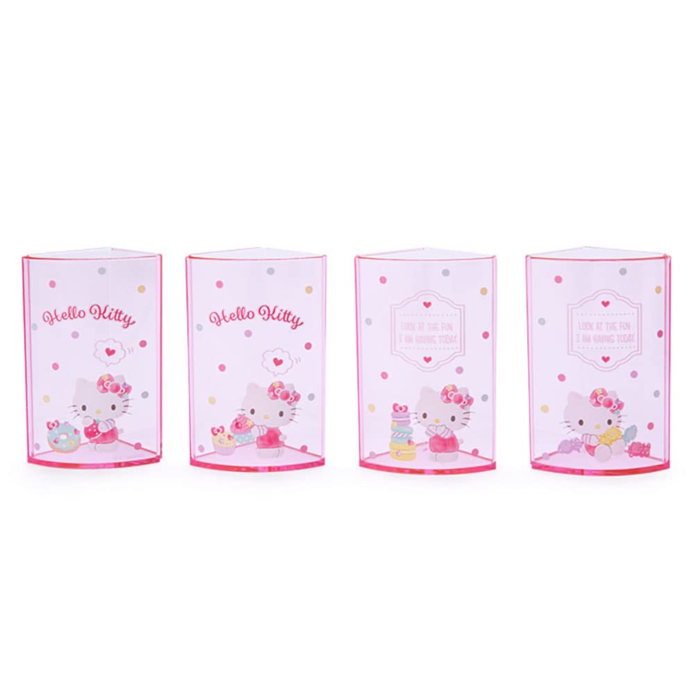 Sanrio 213110 Pink Plastic Hello Kitty Kitty Pen Stand 360 Degree Rotating Pen Stand Pen Holder Cosmetic Makeup Brush Tulle Pet Character