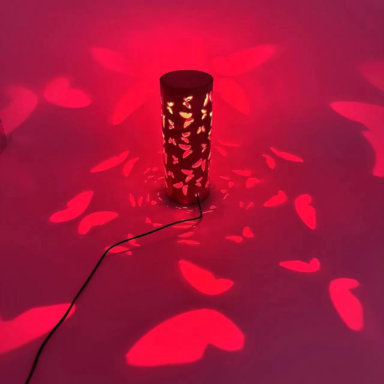 ZIRIKEDAI Butterfly Projector Night Light - Wooden Bedside Lamp with USB - Ideal for Bedroom & Living Room Decor - for Girls, Valentine's Day, Easter, Mother's Day, and Birthdays
