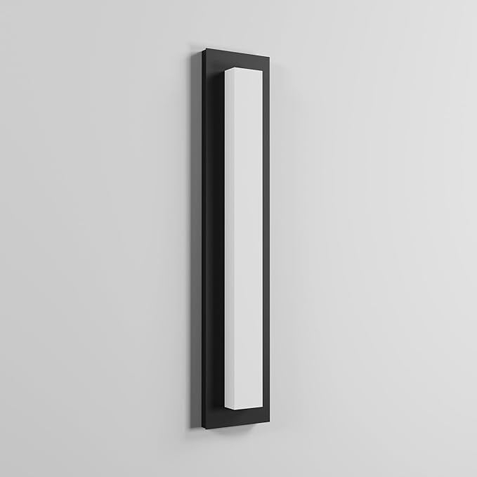 LamQee 23.6 in Aluminum Long Outdoor Wall Lights, 2900K 1580LM LED Waterproof IP65, Linear Modern Exterior Lighting Fixtures Wall Mount Outside Sconce Acrylic Shade for House Porch Patio Garage Door