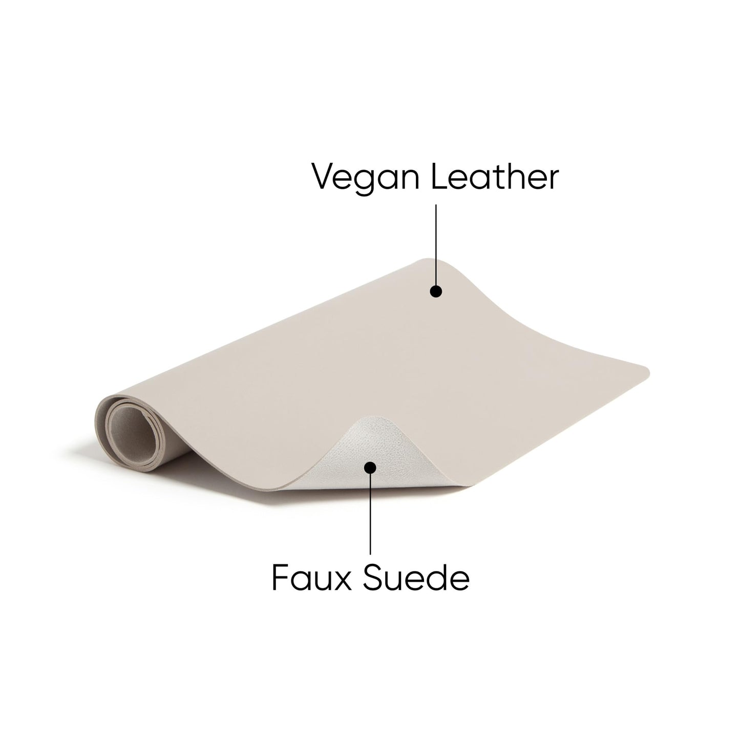 Smead Desk Pad, Vegan Leather Desk Mat with Non-Slip Faux Suede Backing, Perfect Desk Organizer for Office Decor, 31.5” x 15.7” Medium, Sandstone (64831)