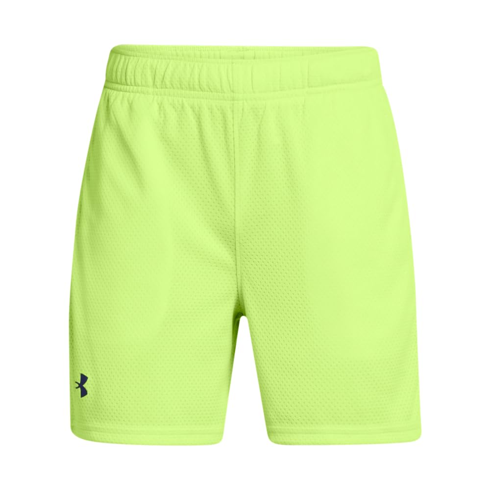 Under Armour Boys Tech Mesh Shorts, (304) Morph Green / / Tech Blue, Medium