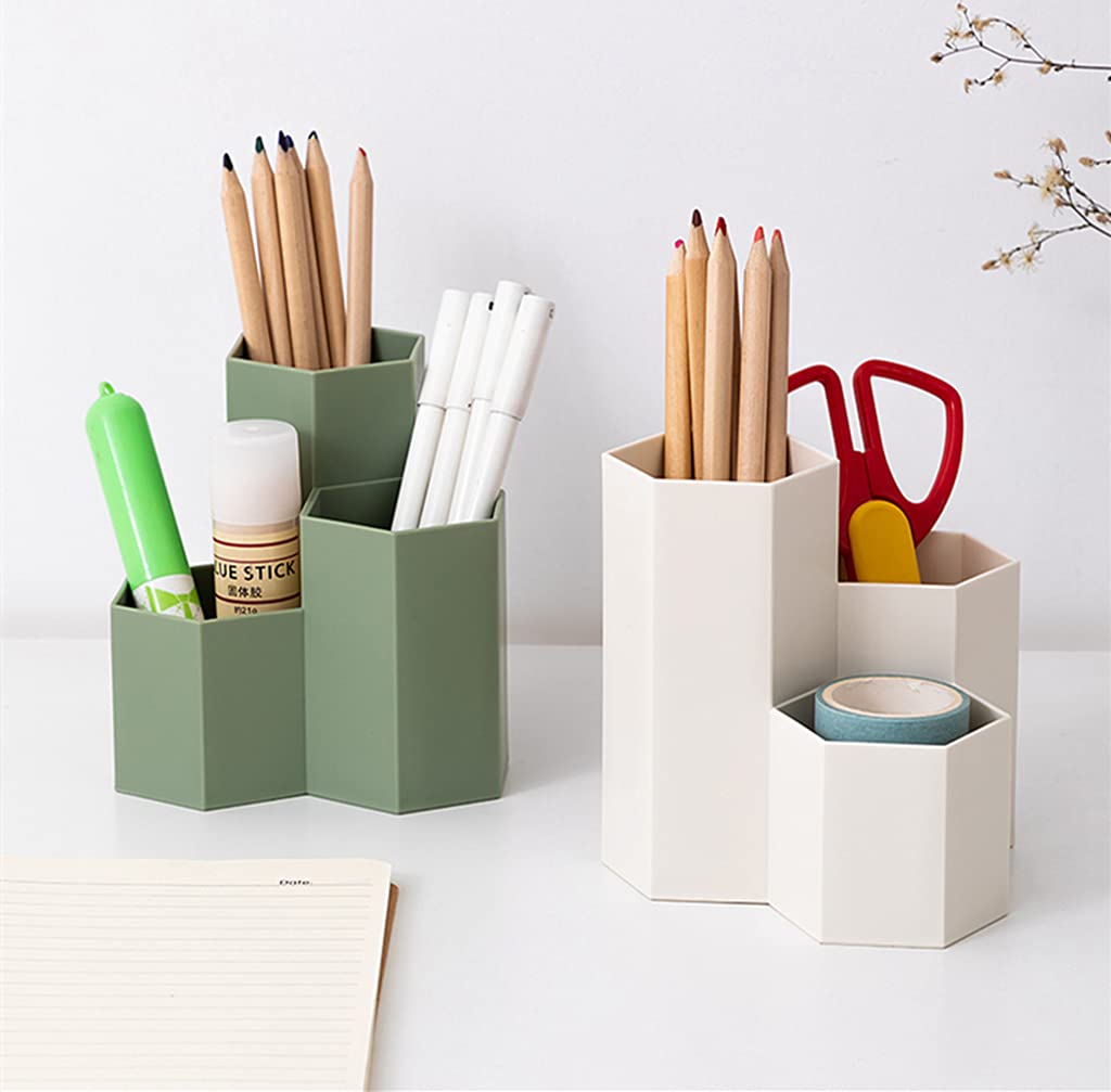 Saikvi Pencil Organizer Pen Holder for Desk Pens Cup Small Desk Organizer Cute Pen Holder for Office,School and Home (Green, 4)