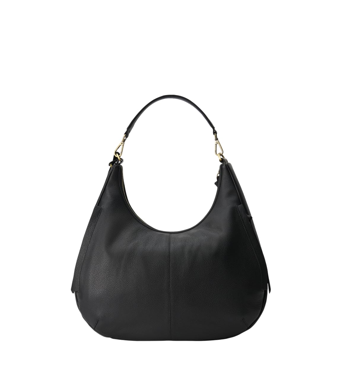 DANEAULT Medium Hobo Bag - The Mary Katherine - Italian Pebbled Leather Bag for Women - Convertible & Removable Straps - Removable Front Pouch - Crossbody & Shoulder Bag - Women's Handbag - Black