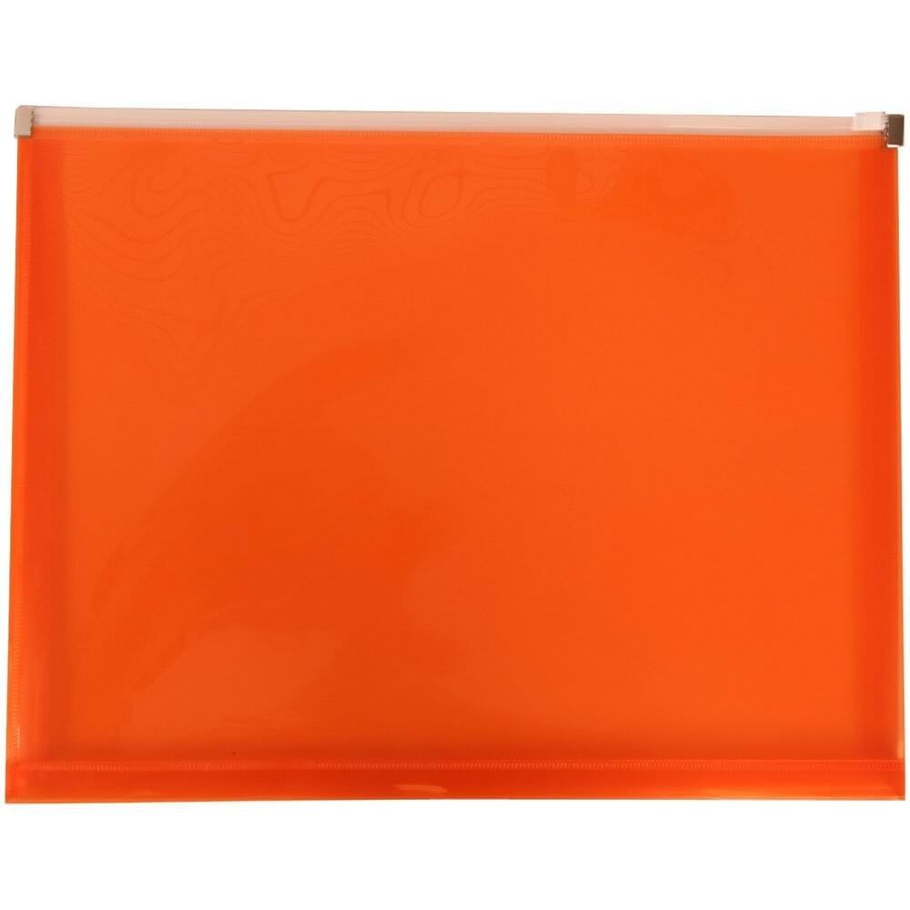 JAM PAPER Plastic Envelopes with Zip Closure - Letter Booklet - 9 3/4 x 13 - Assorted Colors - 6/Pack