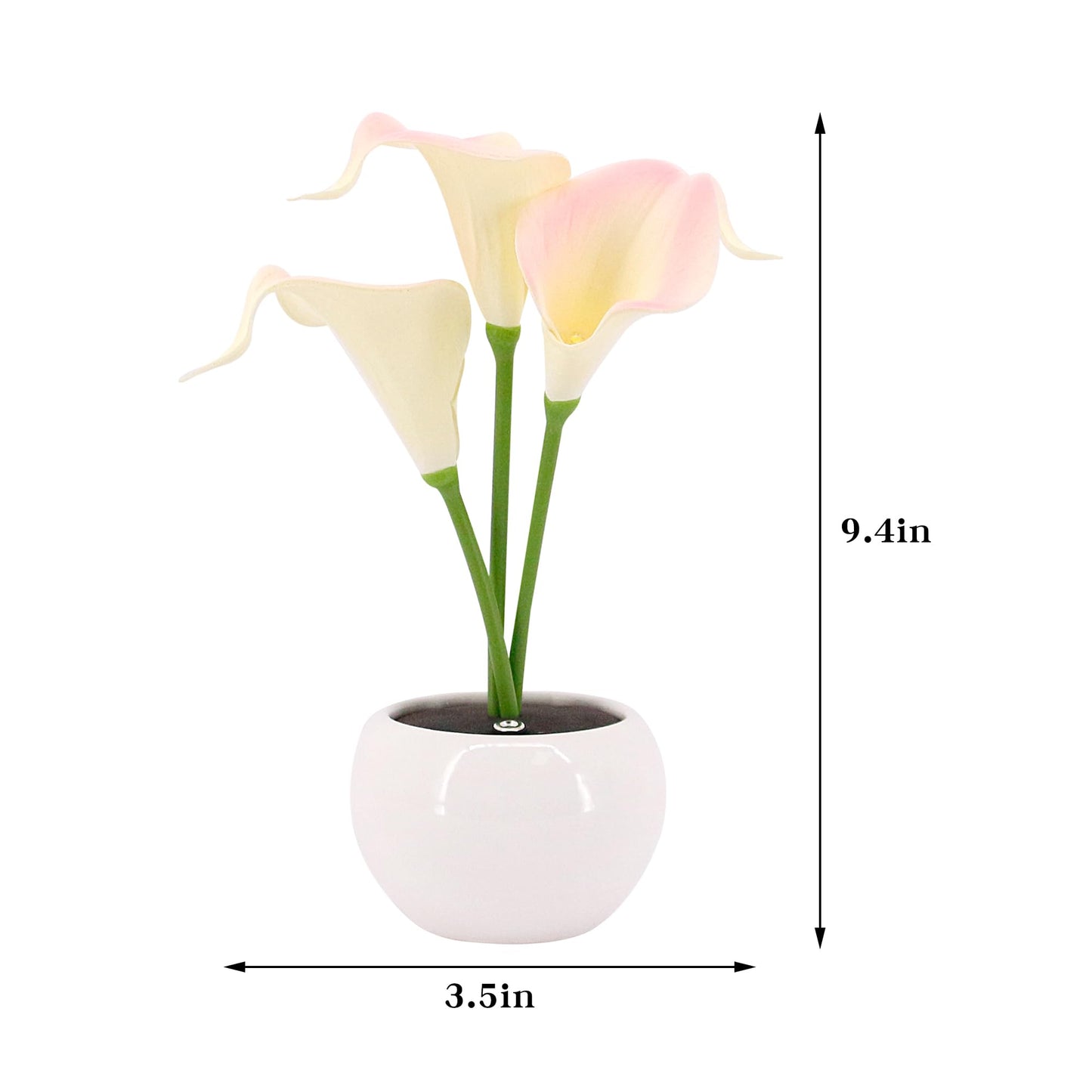 Naimo Flower Night Light Rechargeable LED Night Lamp Calla Lily Table Lamp for Bedroom Living Room Birthday Party Desktop Home Decor