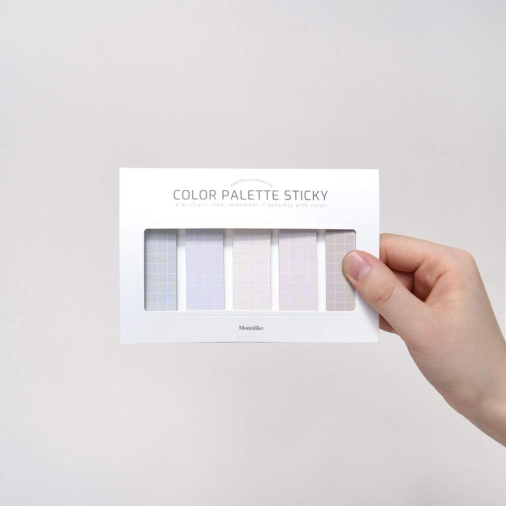Monolike Color Palette Sticky Grid 500 B Set 4p - Self-Adhesive Memo Pad 30 Sheets