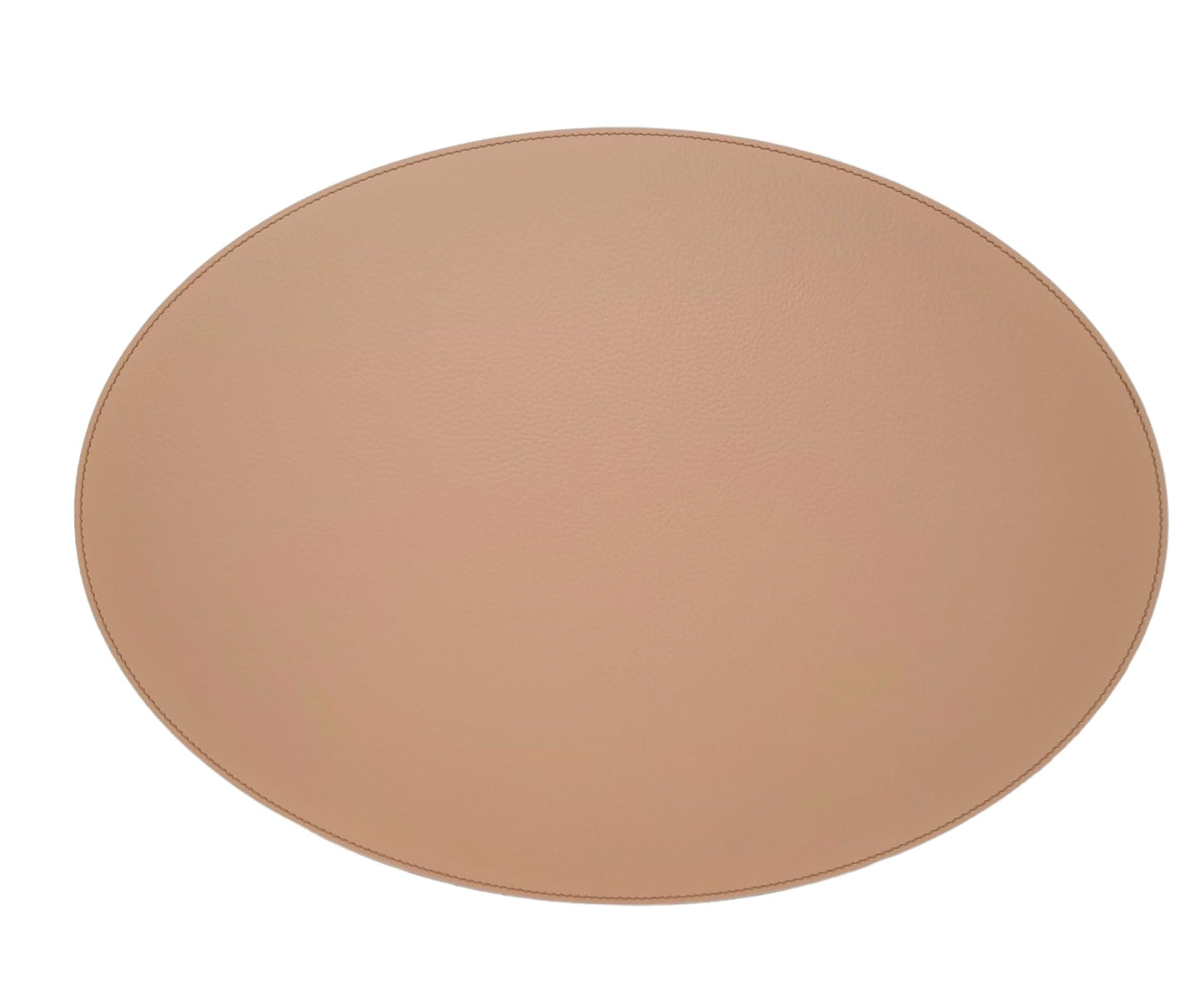 Nikalaz Oval Placemats Set (Pack of 4) Recycled Leather Table Mats 18 x 13 inches (45.7 x 33 centimetres), Kitchen Dining Table Decor by Nikalaz (Camel Light)