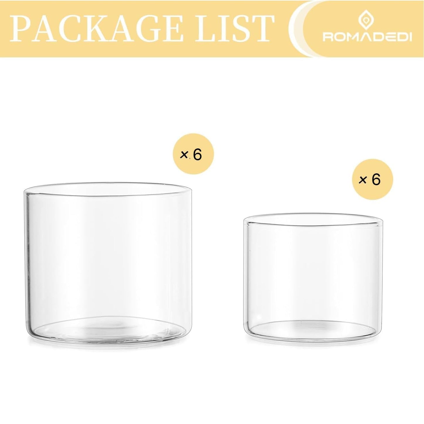 Romadedi Votive Tealight Candle Holders - 12 pcs Clear Glass Tea Light Holders Bulk Small Table Centerpieces Wedding Decor Party Dinner Home Decorations Festivals Christmas
