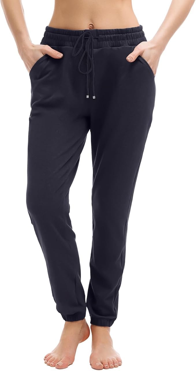 Stanpetix Joggers for Women with Pockets - Navy Sports Pants Sweatpants for Running Exercise (Navy,L)