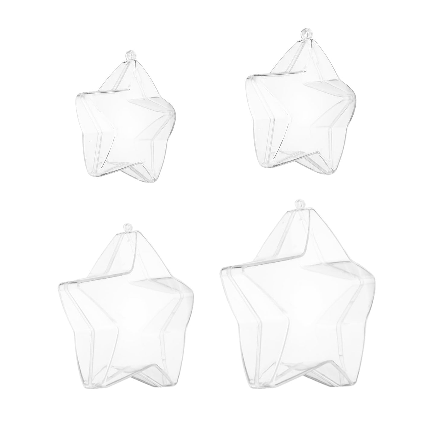 uxcell 10 Pcs Clear Fillable Star Ornament, 4.7 Inch Hanging Plastic Balls Transparent Star Shaped Decor Christmas Sphere for DIY Craft, Party, Wedding