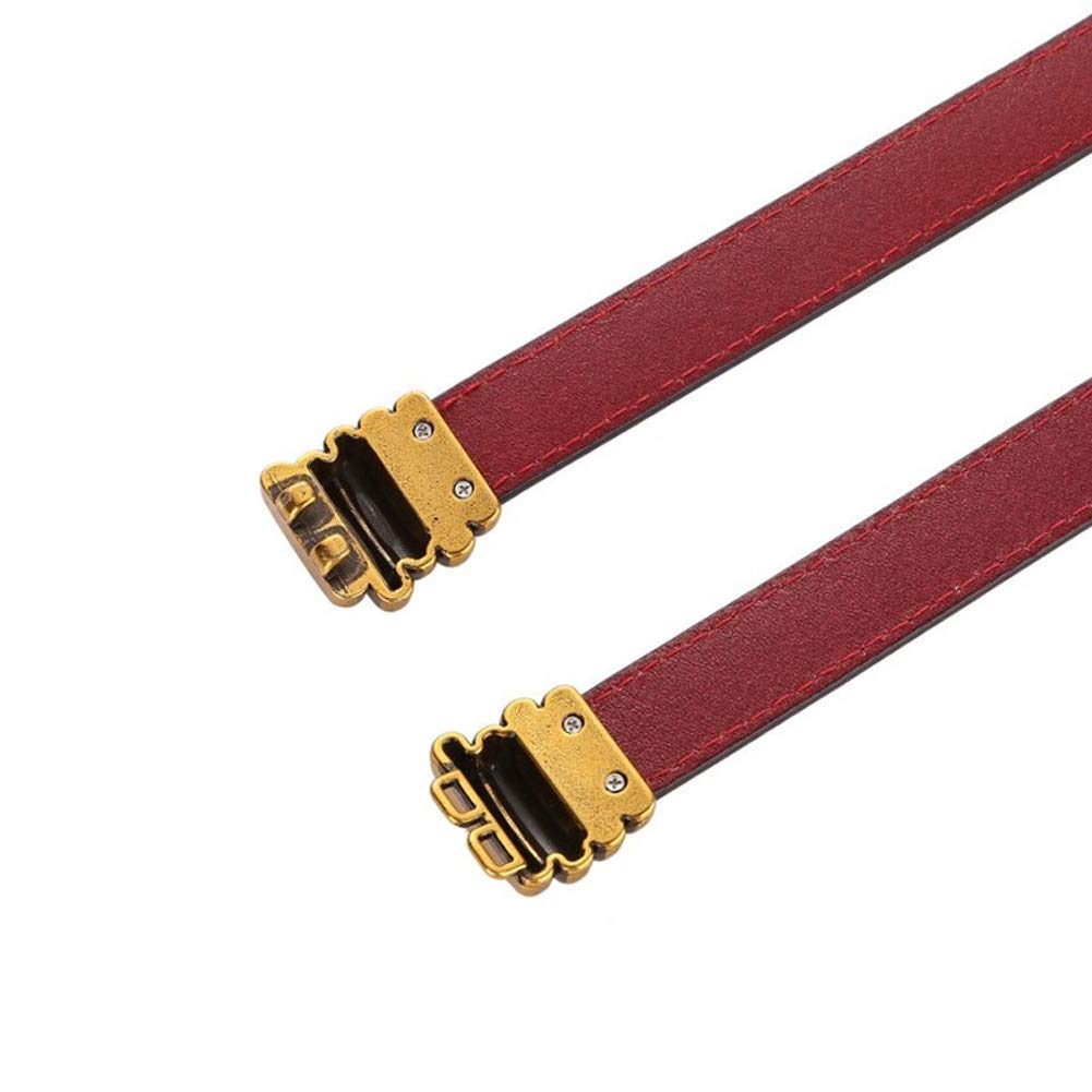 MoYoTo Women's 100% Genuine Leather Retro Vintage Skinny Belts Fashion Designer Buckle Waist Belt (Black)