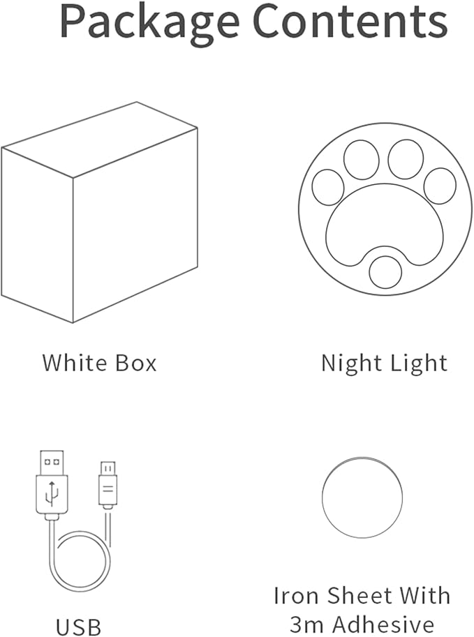 Attivolife Cat Paw Motion Sensor Night Light with Magnetic, USB Rechargeable & Cordless LED Lamp, Cute Kids Wall Light for Hallway, Bedroom, Nursery, Kitchen, Stairway