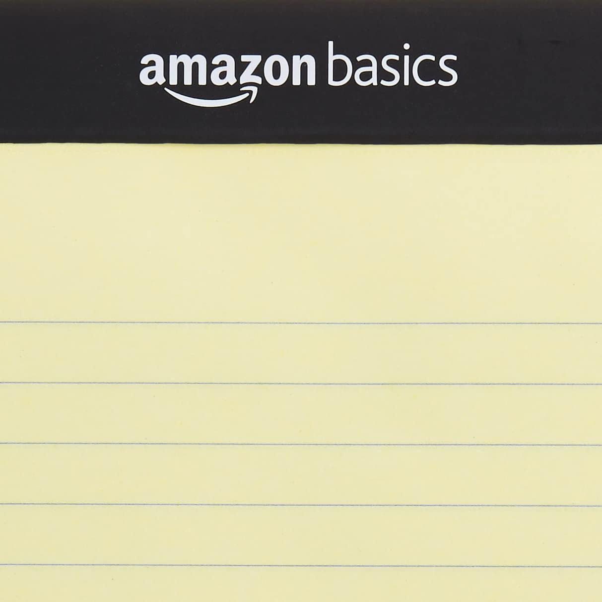 Amazon Basics Wide Ruled Lined Writing Pads, 8.5" x 11.75", Canary, 12-Pack of 50 Perforated Sheets, Sturdy Backing