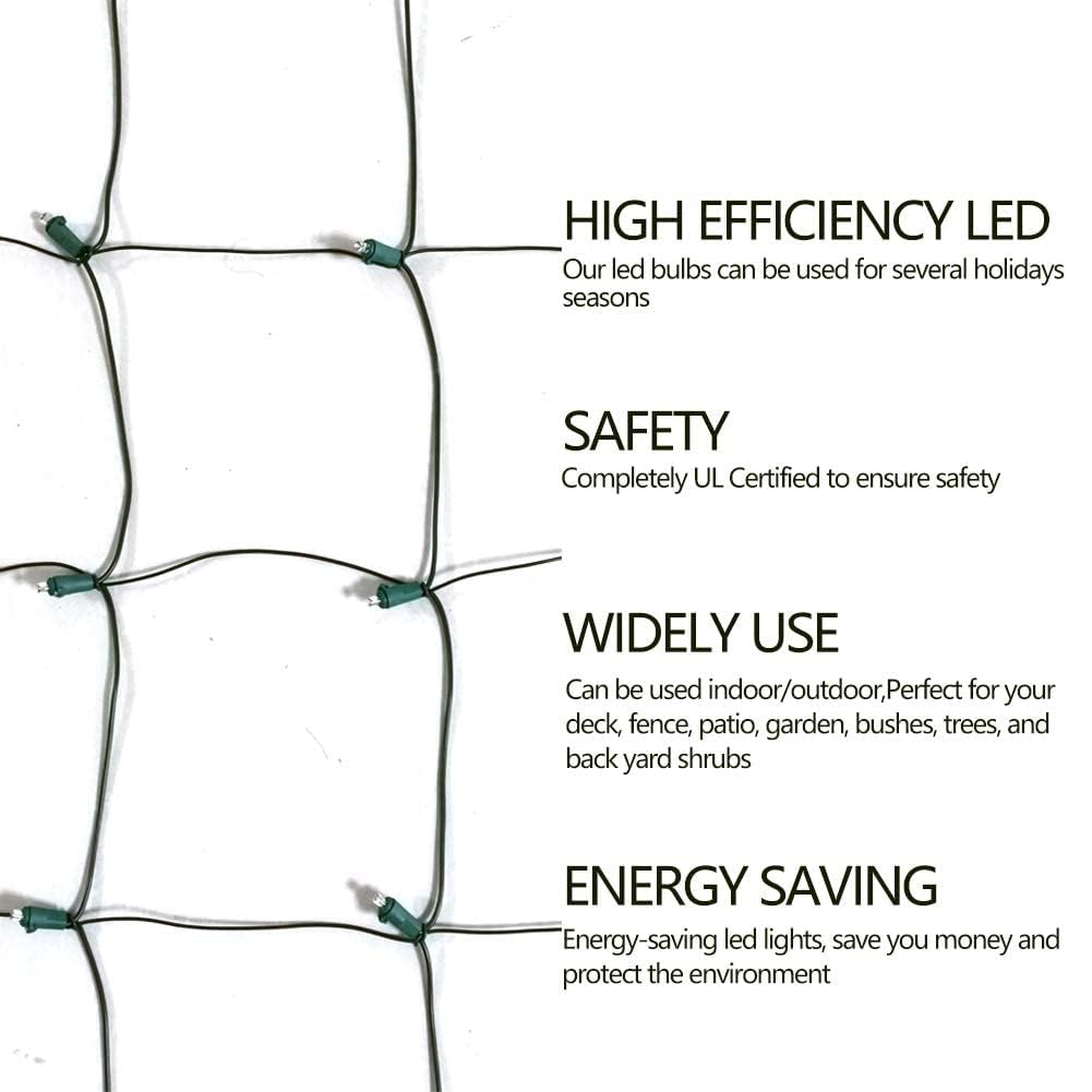 HISHINY Christmas Lights Outdoor Decorations for Bushes,LED Connectable Bush Christmas Lights Outdoor Yard Mesh Shrub Net Light for Party, Holiday, Wedding, Tree,Bushes (Cool White)