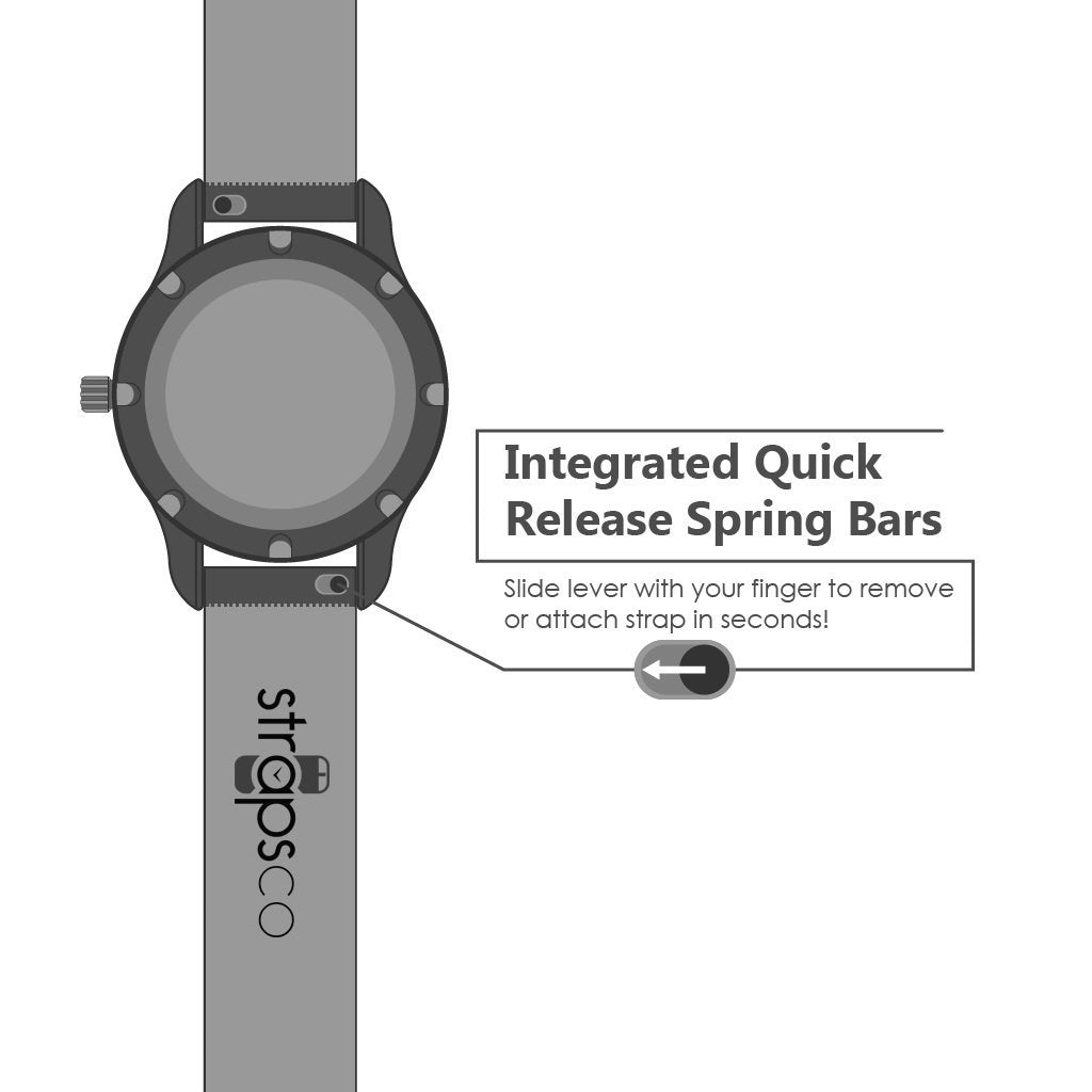 StrapsCo Classic Suede Leather Quick Release Watch Band Strap - Choose Your Color/Length - 16mm 18mm 19mm 20mm 21mm 22mm 24mm
