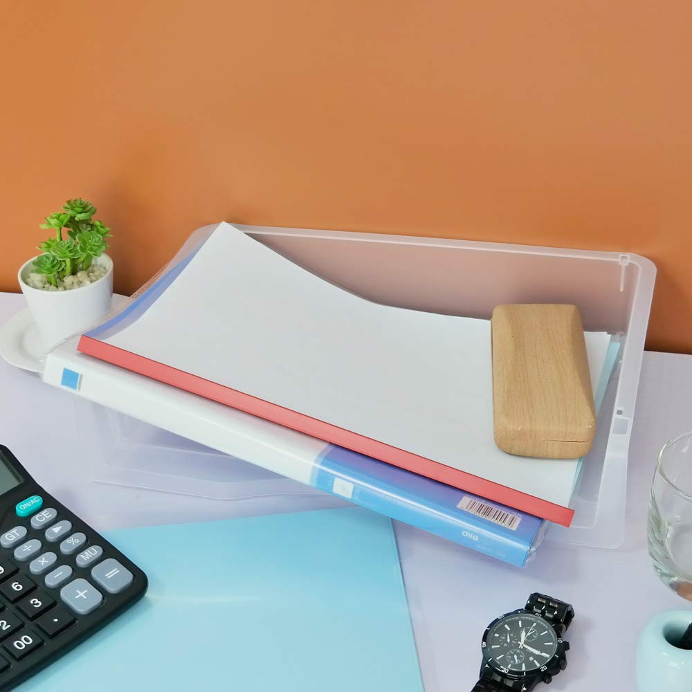 Kiddream 6 Tier Clear Plastic Document Letter Trays, Stackable Paper File Tray