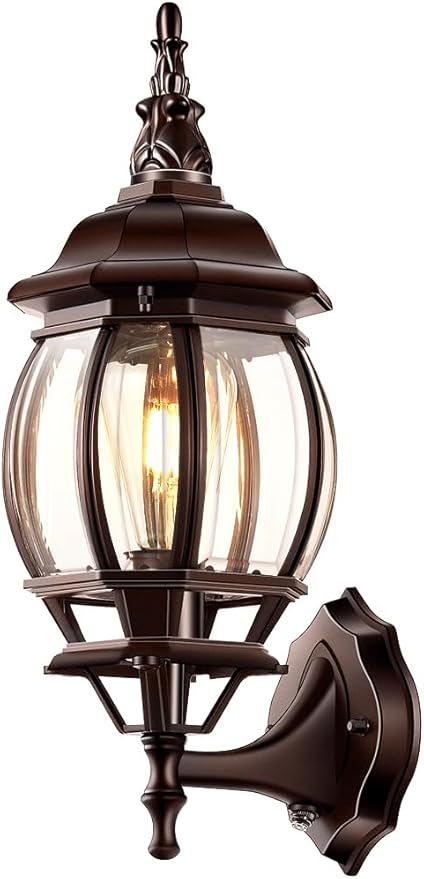 VIANIS Outdoor Wall Lantern, Dusk to Dawn Porch Lights, Outside Lighting Fixtures for House, Oil Rubbed Bronze Exterior Garage Light Fixtures Wall Mount, Anti Rust Outdoor Sconce Light for Patio,Coach
