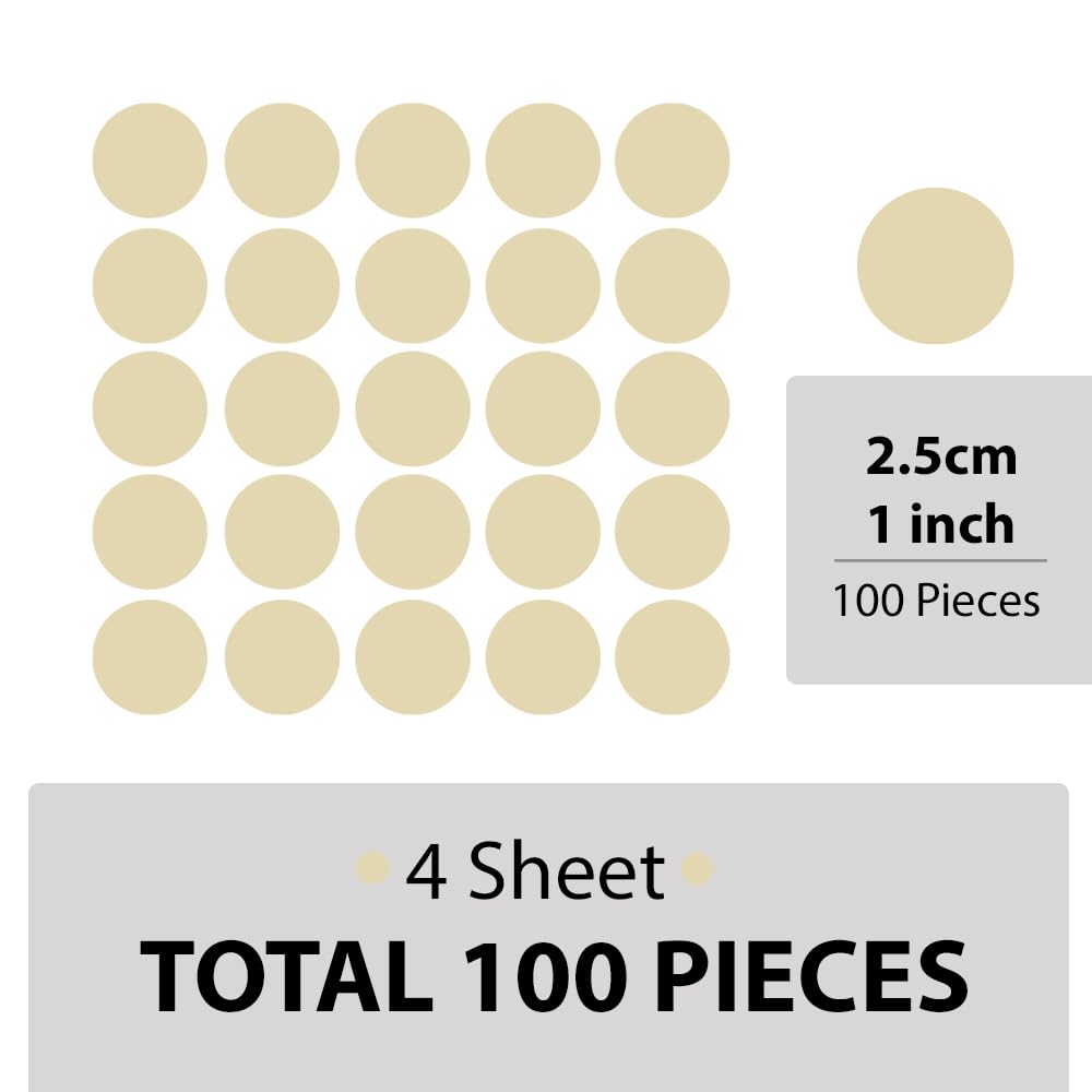 Premium Vinyl Dot Wall Stickers - 1 Inch Peel & Stick Decals, 240 Pack (Matte & Colorful Options) - Kids Room, Nursery, DIY Wall Art (Beige, 1 inch dot 240)