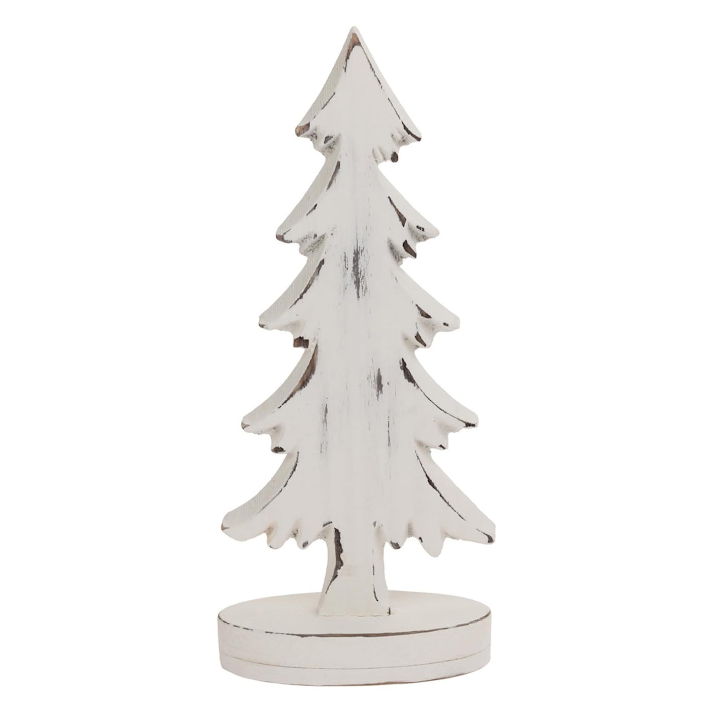 Boston International Christmas Tree for Tabletop Mantel Shelf Winter Holiday Decorations for Home, Large, Weathered White Tree