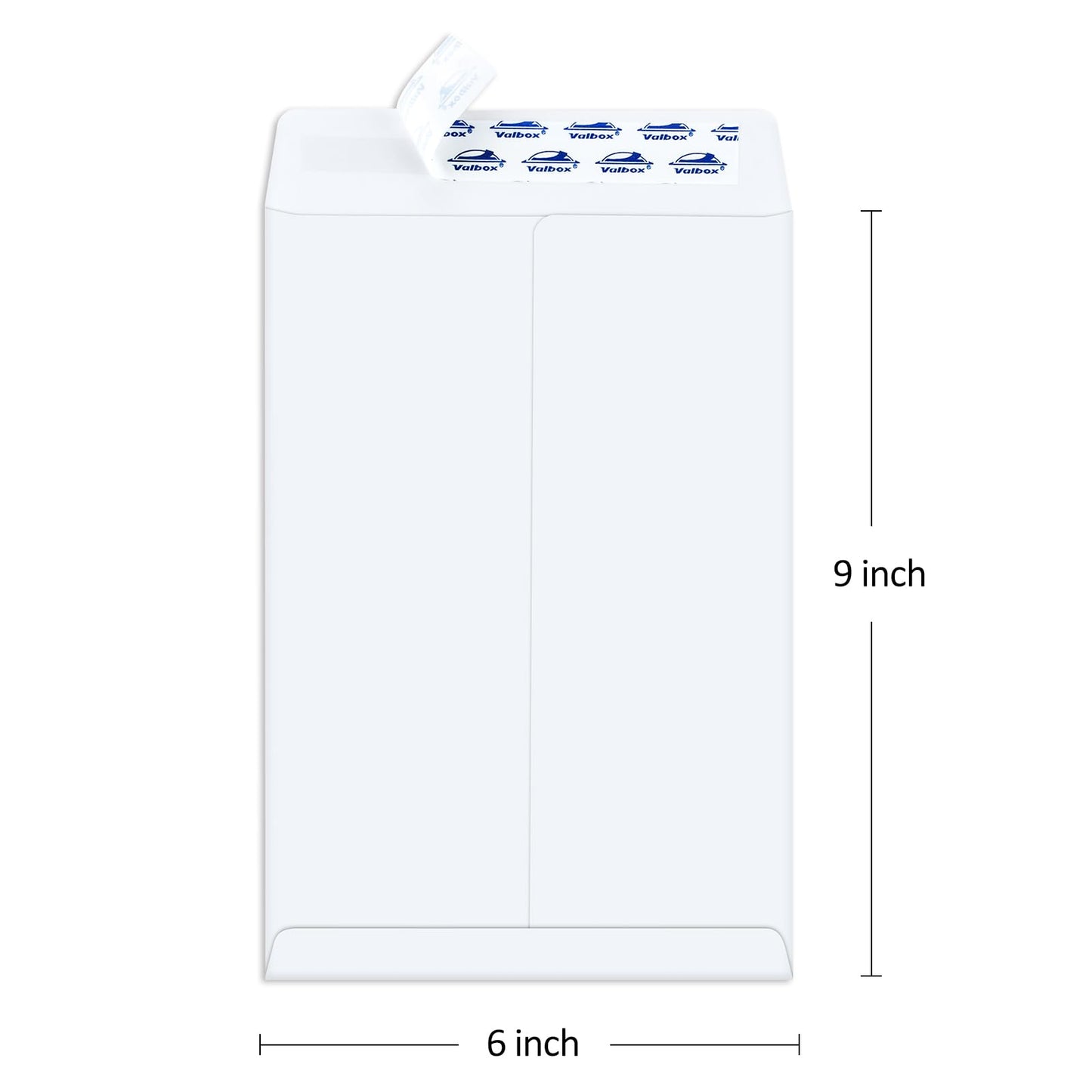 ValBox 6x9 Self Seal Security Catalog Envelopes 250 Count Small White Envelopes for Mailing, Storage and Organizing