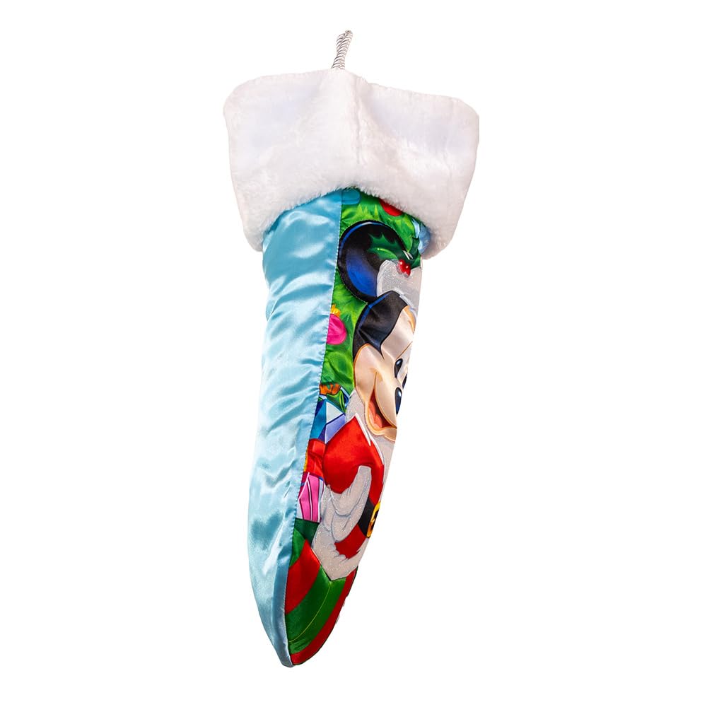 Kurt Adler Santa Mickey Mouse Stocking with Plush Cuff