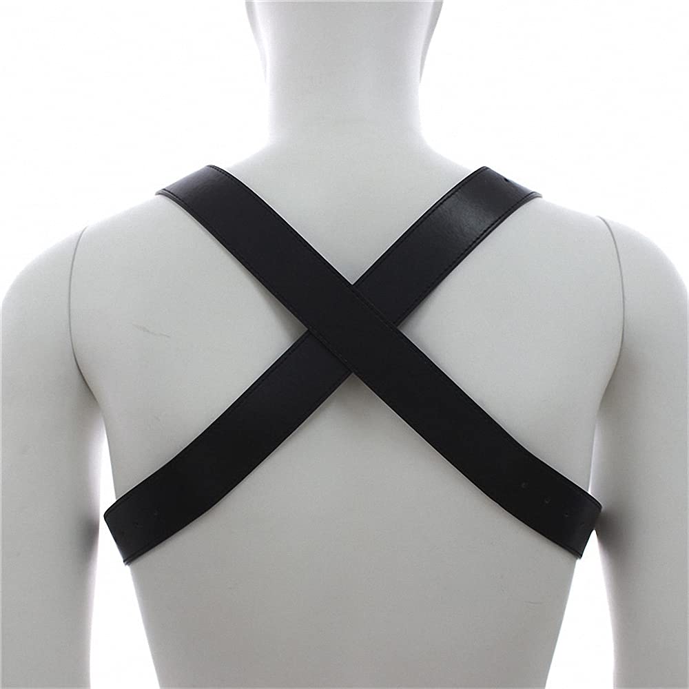 Goobester Leather Chest Harness Men Adjustable Body Bondage Harness Belts Style 4