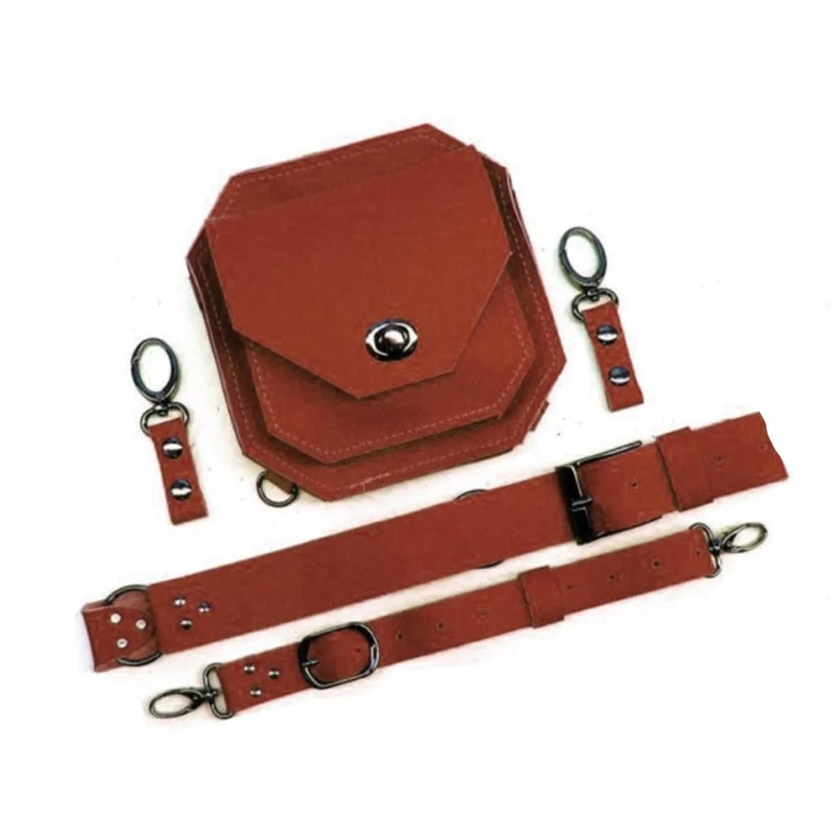 Renaissance Medieval Belt Satchel Pouch Bag Fanny Pack Gothic PU Leather Crossbody Messenger Bags Thigh Leg Hip Holster Purse Hiking Sport Chain Bags for Women Men (Brown)