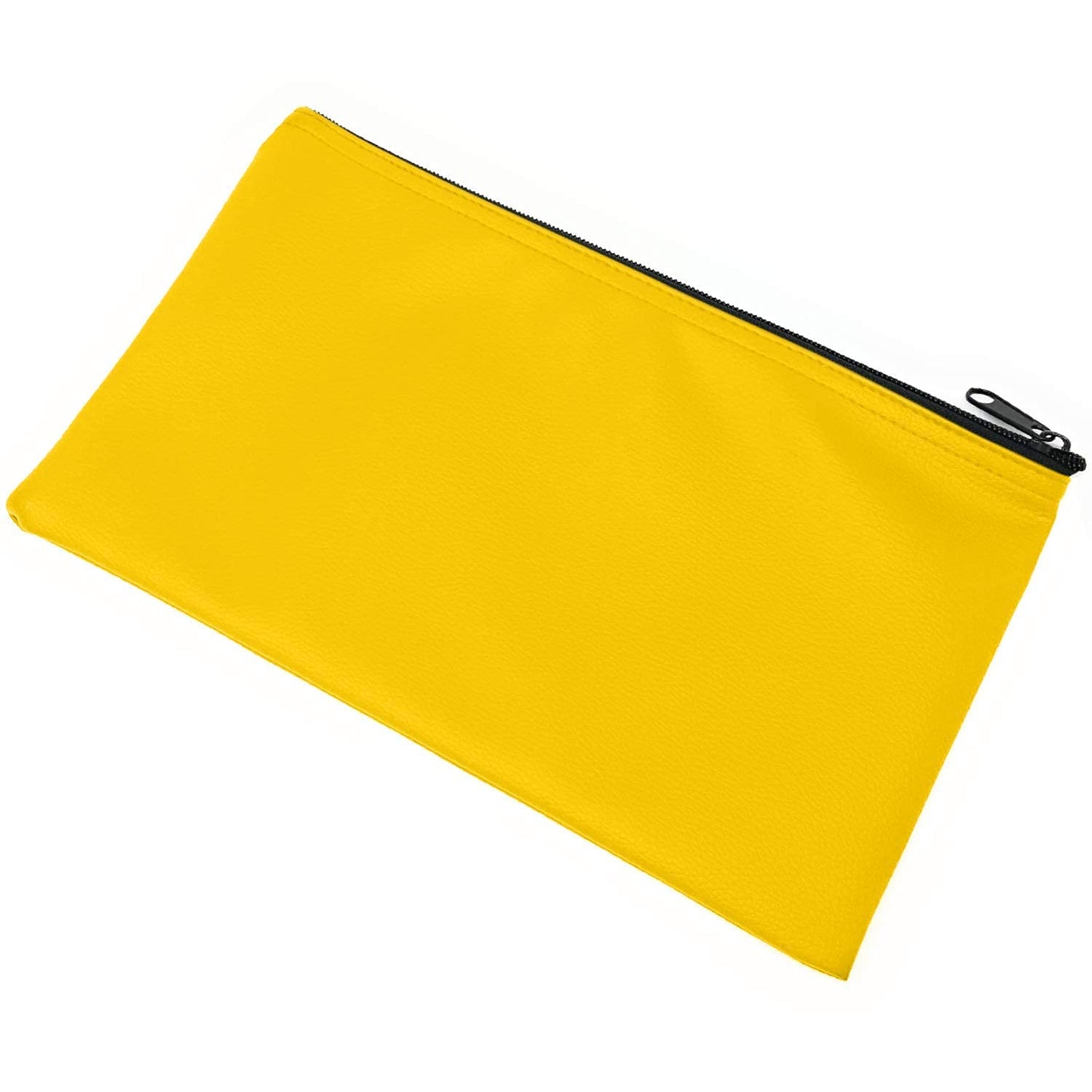 Money Bank Deposit Bag with Zipper | 11x6 inch | Yellow | Durable Leatherette Money Cash Coin Check Wallet Pouch for Men & Women with Framed ID Window and Blank Card | by GIDABRAND (7)