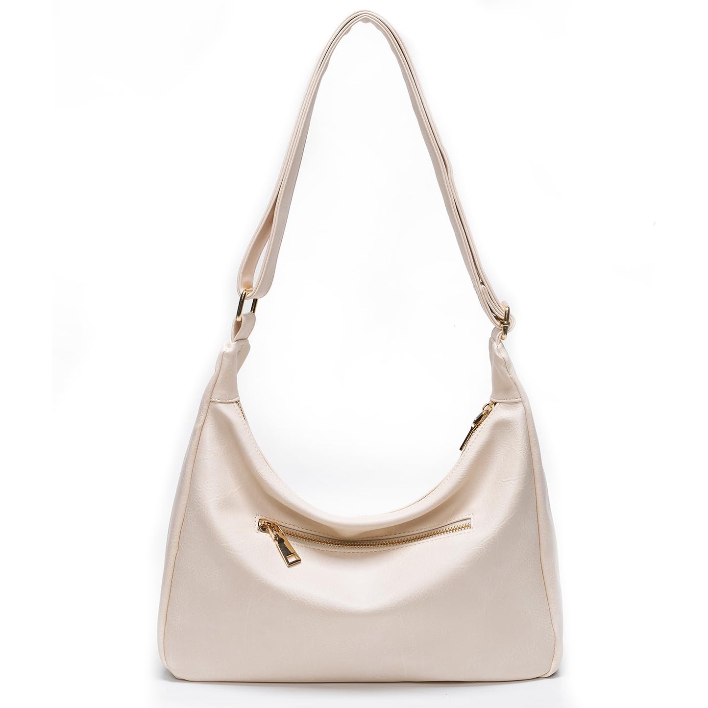 YDF Purses for Women Slouchy Shoulder Bag Hobo Bag Soft Vegan Leather Adjustable Wide Strap Crossbody Tote Multi Pocket Handbags (Beige)