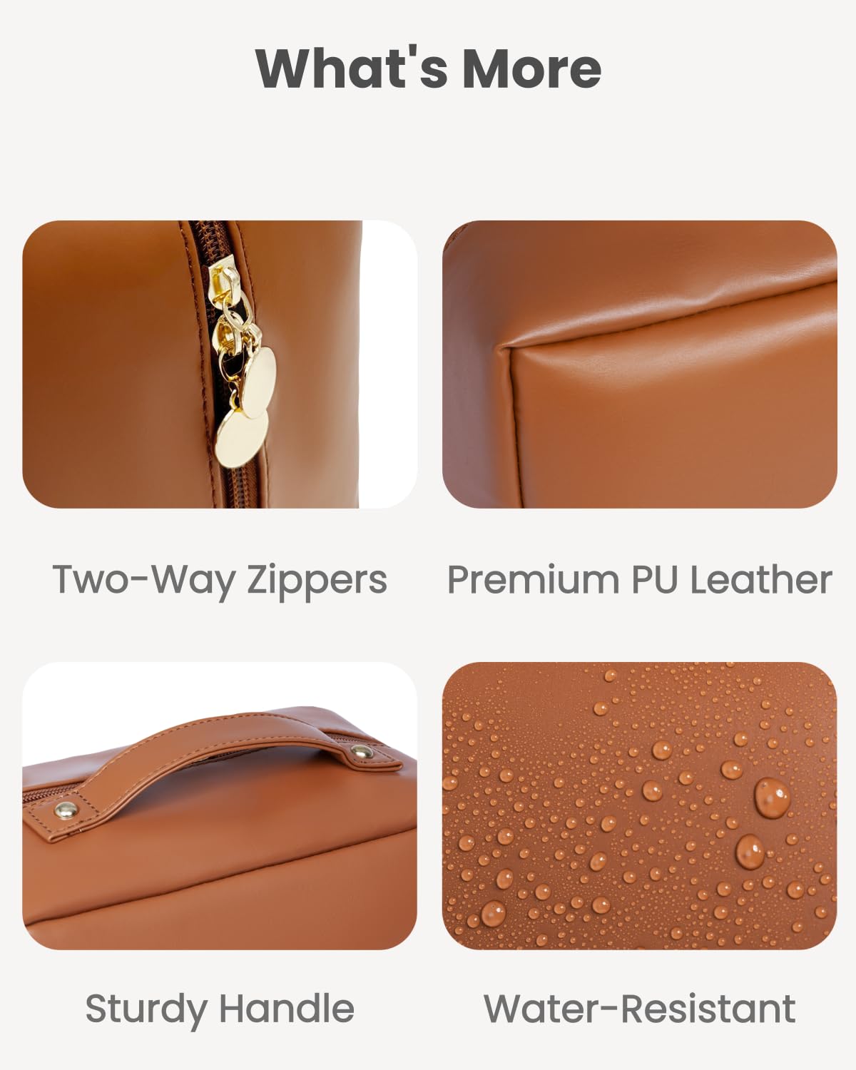 Travel Makeup Bag, Large Capacity Cosmetic Organizer Bag for Women, 180° Flat Open Makeup Case with Compartments, Waterproof PU Leather Toiletry Bag for Skincare, Brushes & Beauty Travel Essentials