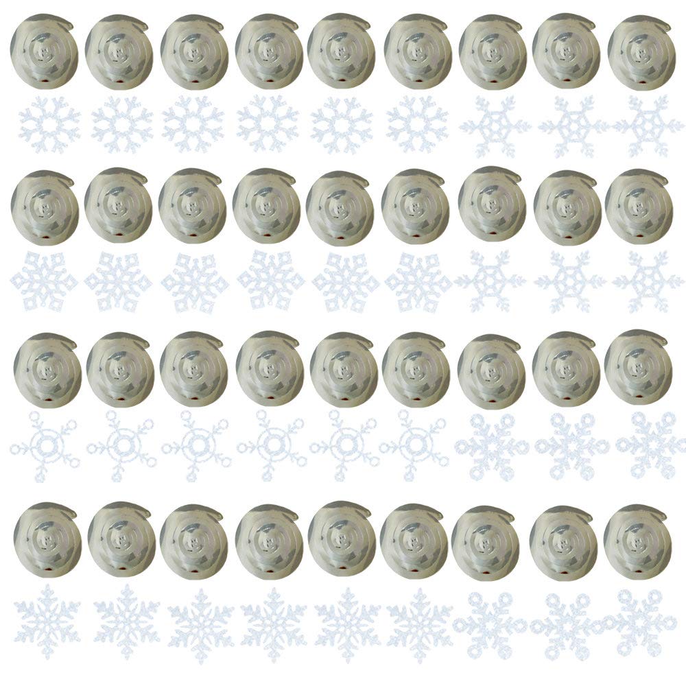 GOER 36 Pcs Snowflake Hanging Swirls for New Year Christmas Winter Party Decorations