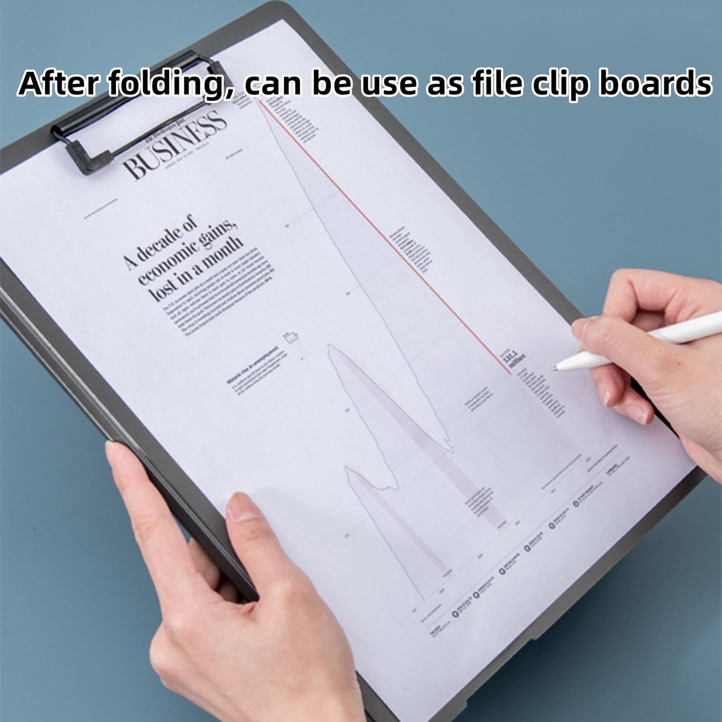 Clipboard Folder, 6 Pack A4 Foldable Clipboards File Folder Flip Writing Pad for Memo Form Document & School Office Work - Black