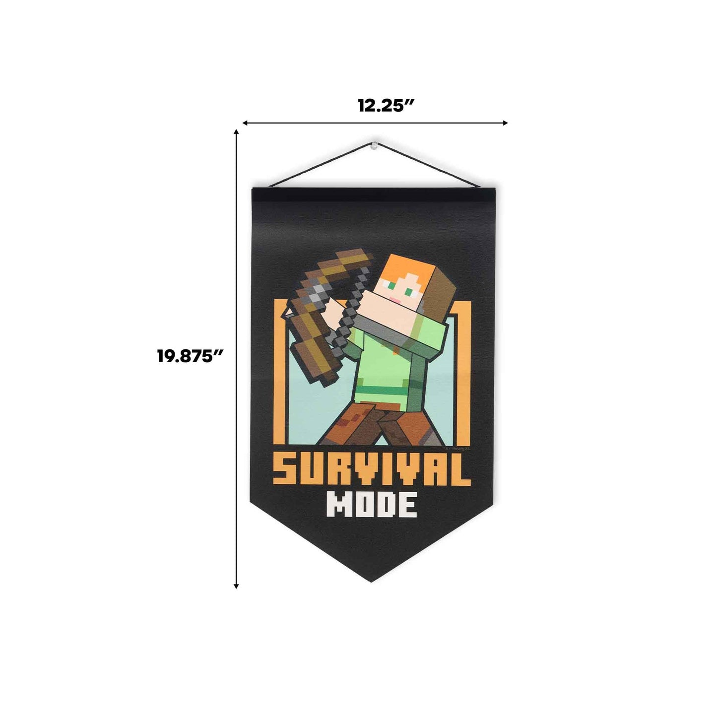 Open Road Brands Minecraft Survival Mode Hanging Canvas Banner - Fun Minecraft Wall Decor for Bedroom or Game Room