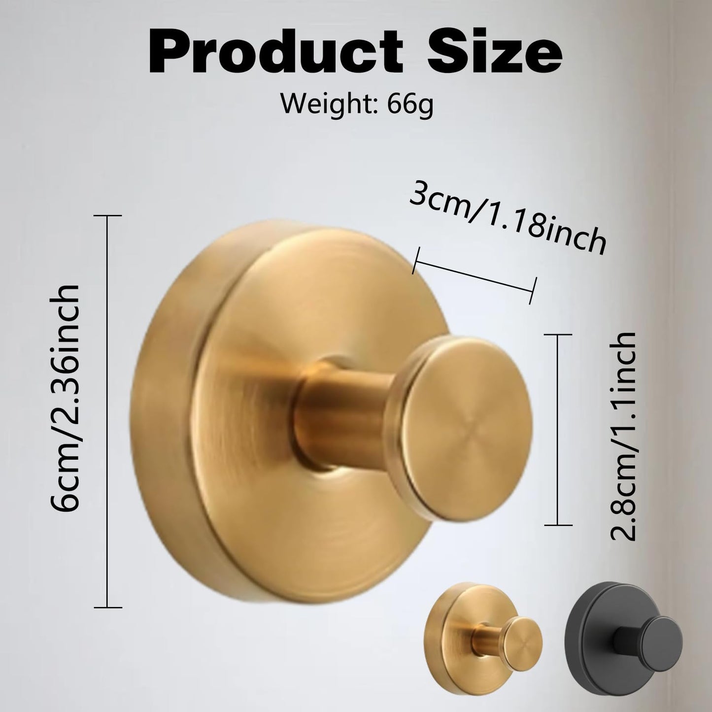 Suction Cup Hooks for Wreaths on Glass, No-Drill Suction Cup Hooks, Wreath Hangers for Front Doors, Reusable Metal Towel Hooks for Showers Bathrooms Mirrors (Gold*4)