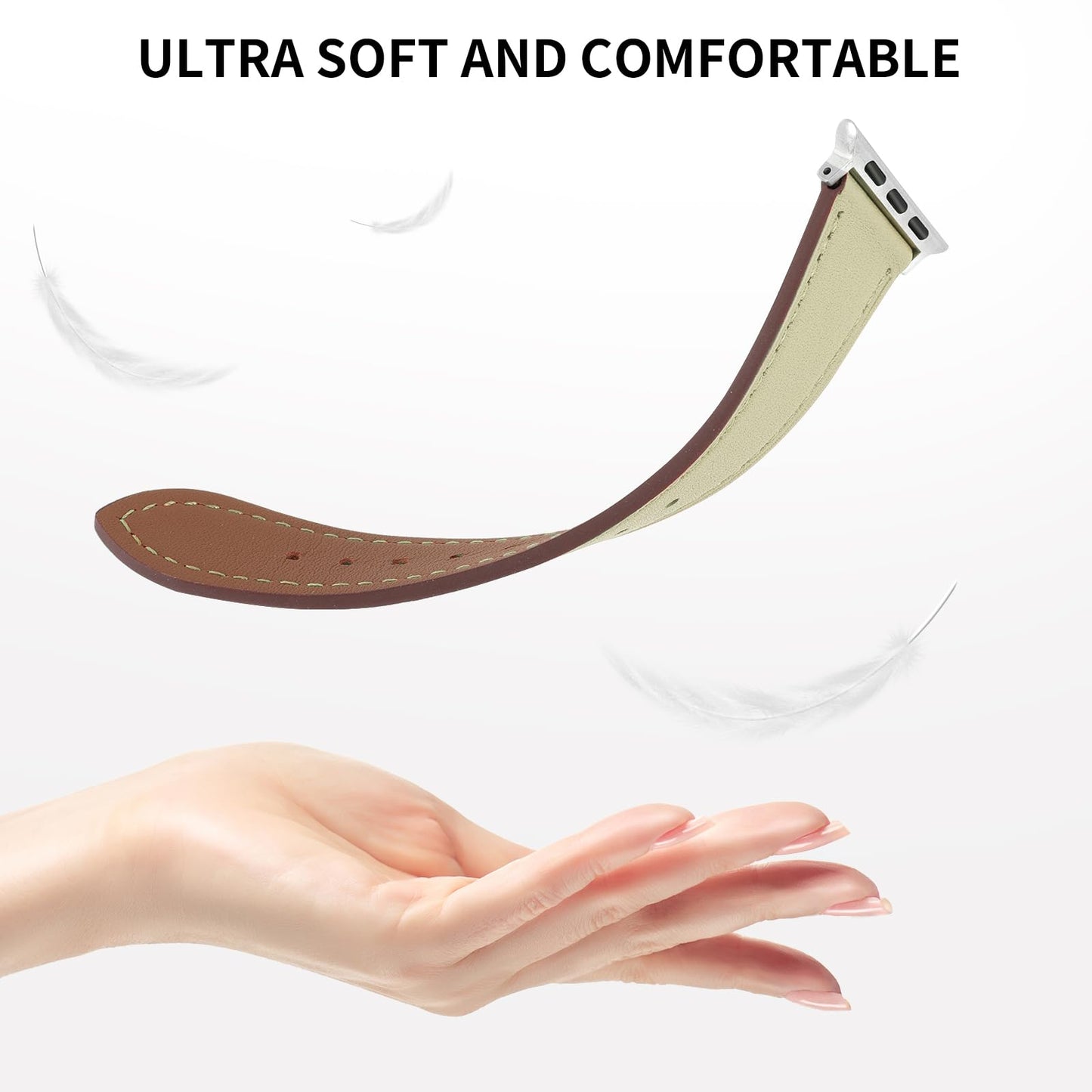 Italy Genuine Leather Bands Women Men Compatible with Apple Watch 38mm 41mm 40mm 42mm 44mm 45mm 46mm 49mm, iWatch Straps Smartwatch Replacement Band for Ultra SE 3/2/1 Series 11 10 9 8 7 6 5 4 3 2 1
