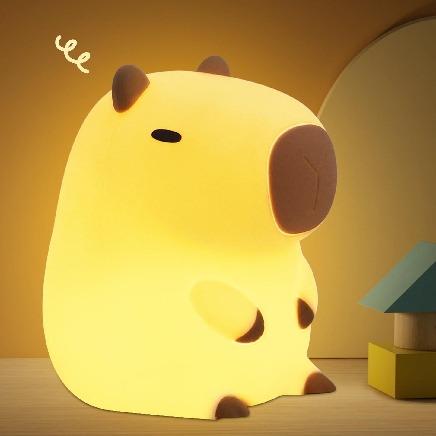OkiyiD Capybara Night Lamp, Capybara for Loved Ones and Friends, Capybara Light Gift, ABS+SIL, Touch Control, Portable Rechargeable Dimmable, Best Choice for Gift Giving (Capybara)