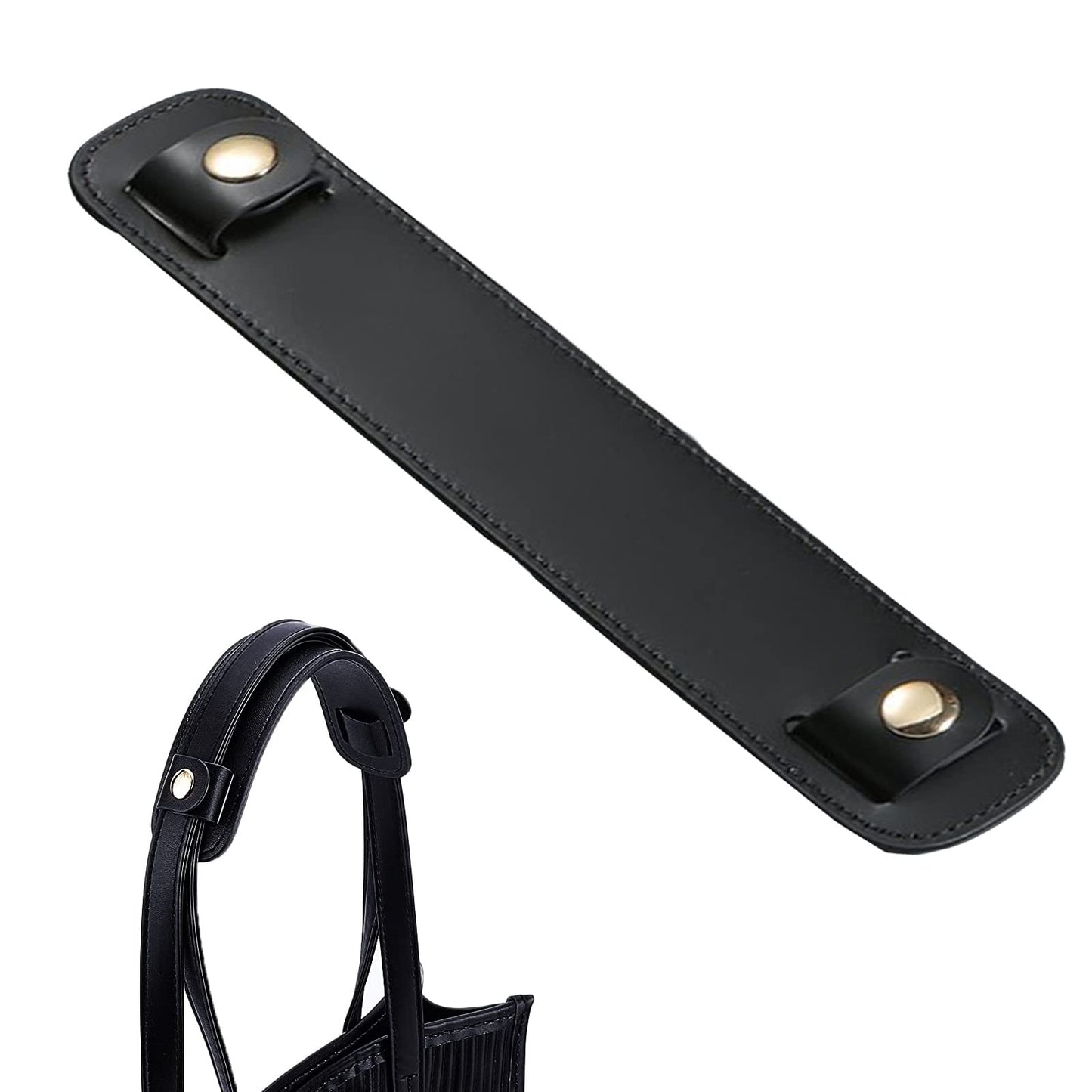 Lopsity PU Leather Shoulder Strap Pad,Detachable Soft Leather Strap Cover,Compatible with Women Tote Purses, Handbag, Satchels,More comfortable to carry (BLACK)