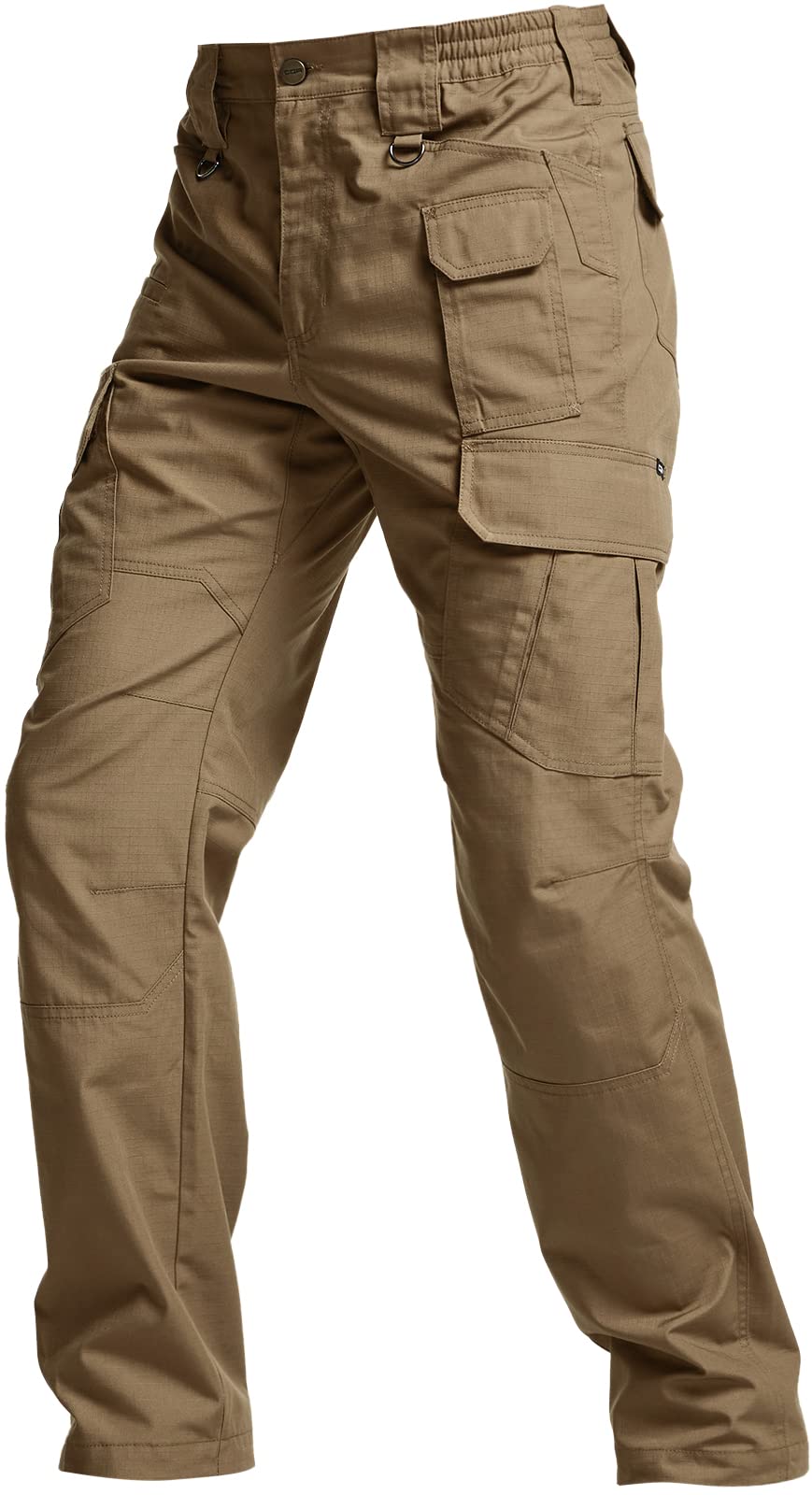 CQR Men's Tactical Pants, Water Resistant Ripstop Cargo Pants, Lightweight EDC Work Hiking Pants, Outdoor Apparel, Raider Mag Cougar, 38W x 32L