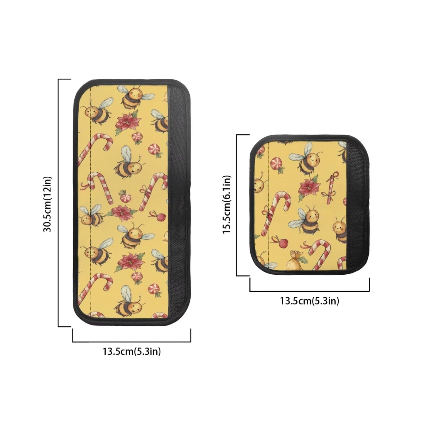 Hwzdsyxl Fridge Door Handle Covers Kitchen Appliance Protective Gloves Christmas Decor 6 PCS Anti-Scratch Refrigerator Handle Cover Keep Off Stains Food Spot, Bee Poinsettia Candy Cane Yellow Print