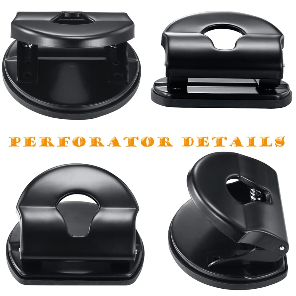 2 Hole Punch Paper Hole Puncher, 10 Sheets Capacity, Without Alignment Guide, Simple Packaging, Black