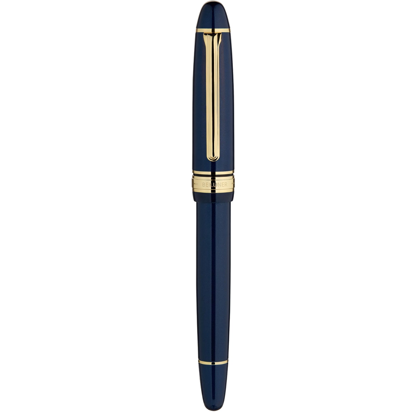 BEILUNER 319 Piano Blue Lacquer Rollerball - Stunning Luxury Pen with 24K Gold, Heavy, Schneider Black Ink Refill, Best Gift Set for Men & Women, Professional, Executive Office, Fancy Classic Pens